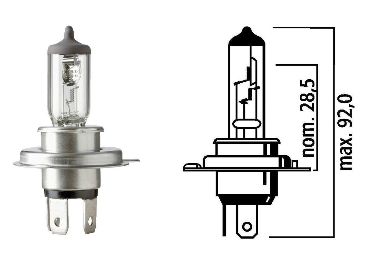 Flosser 92145 H4 Halogen Ultra-Bright Rally Bulb Off-Road - 12V 145/100 Watt