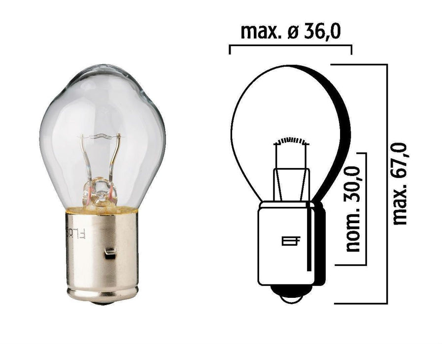 Headlight bulb P15D front light, lamp type 12V 25 / 25w