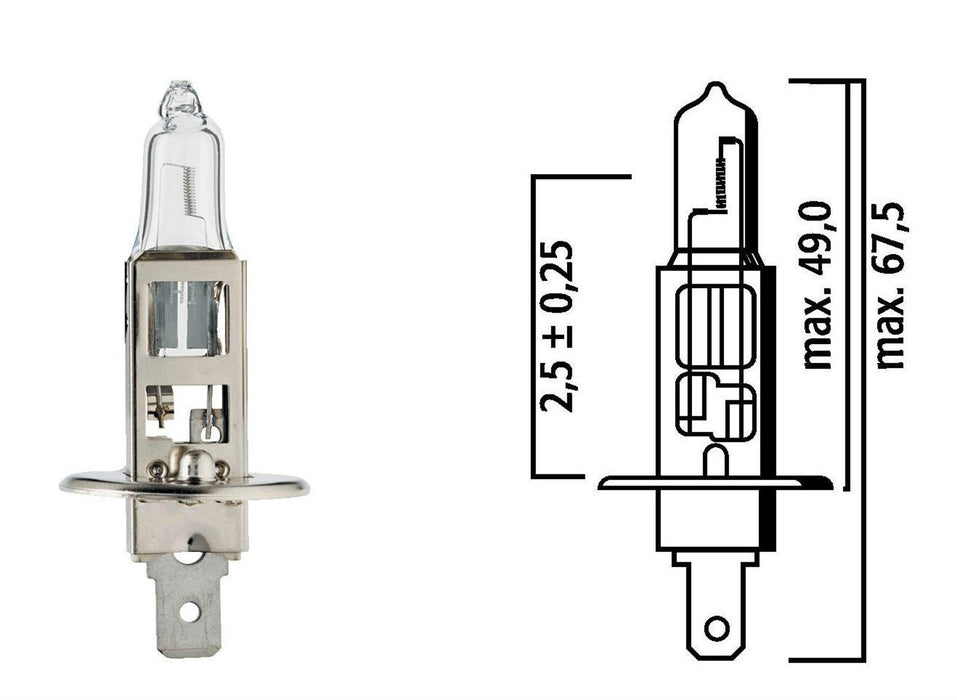 Flosser 13020 H1 12 Volt 100 Watt Halogen Bulb - Made in Germany