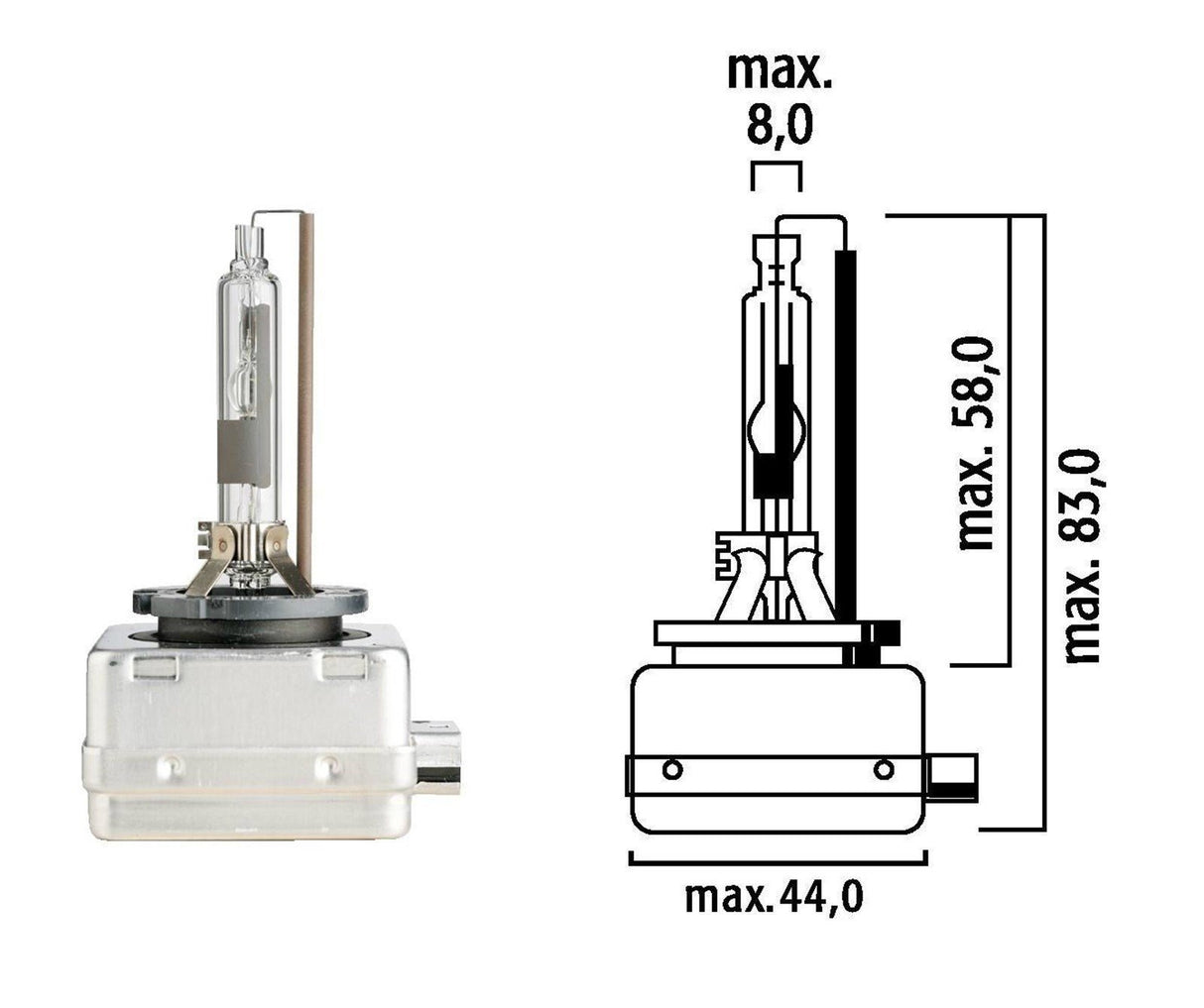 Flosser 85409 85V/35W D1R HID Xenon Bulb - Premium Quality - Made in Germany