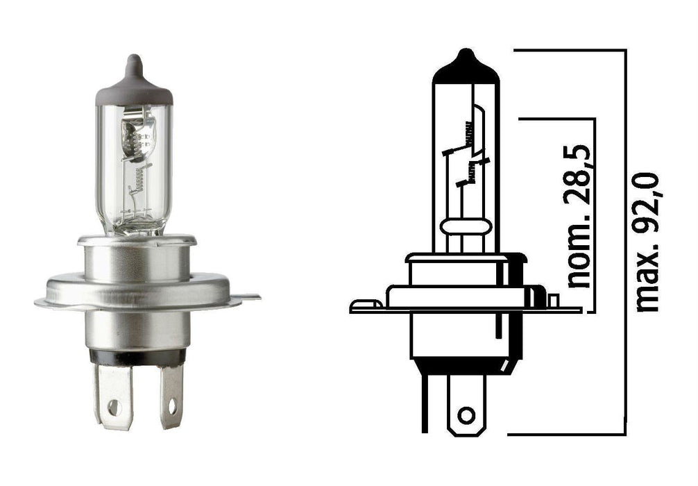 Flosser 9003 H4 Halogen Headlight Bulb - HB2 - 12V 60/55 Watts