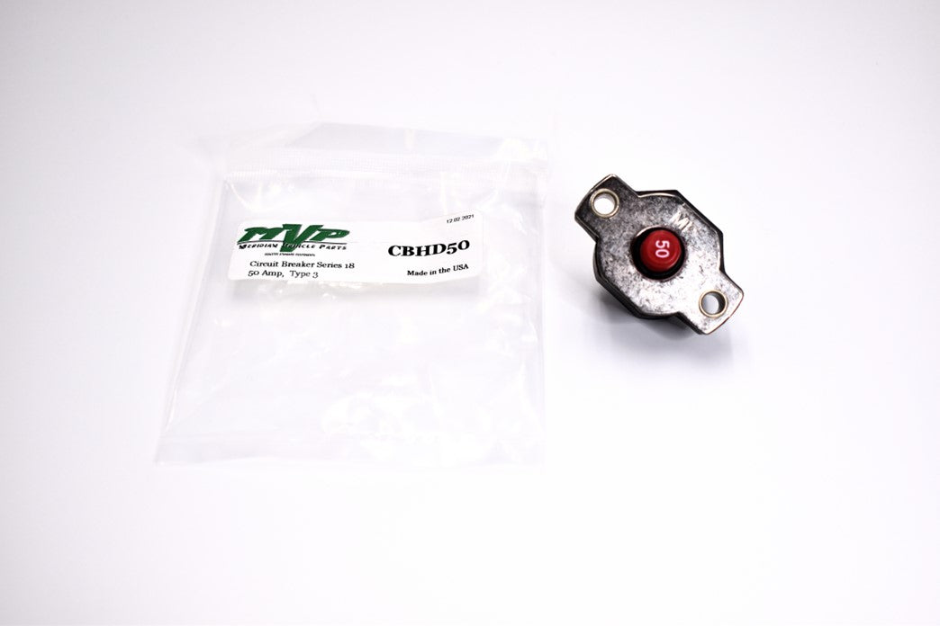 Mechanical Products - 50 Amp Push to Reset Panel Mount Circuit Breaker CBHD50 - Series 18