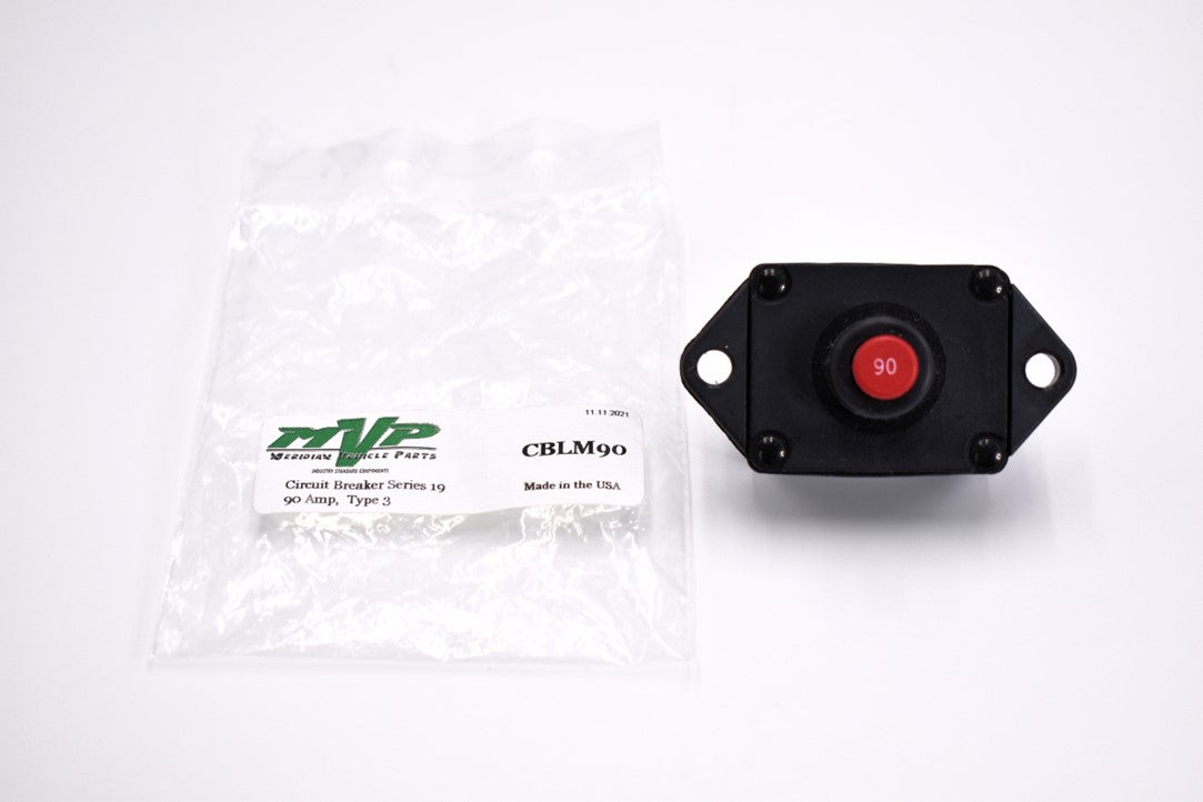 Mechanical Products - 90 Amp Push to Reset Panel Mount Circuit Breaker CBLM90 - Series 19