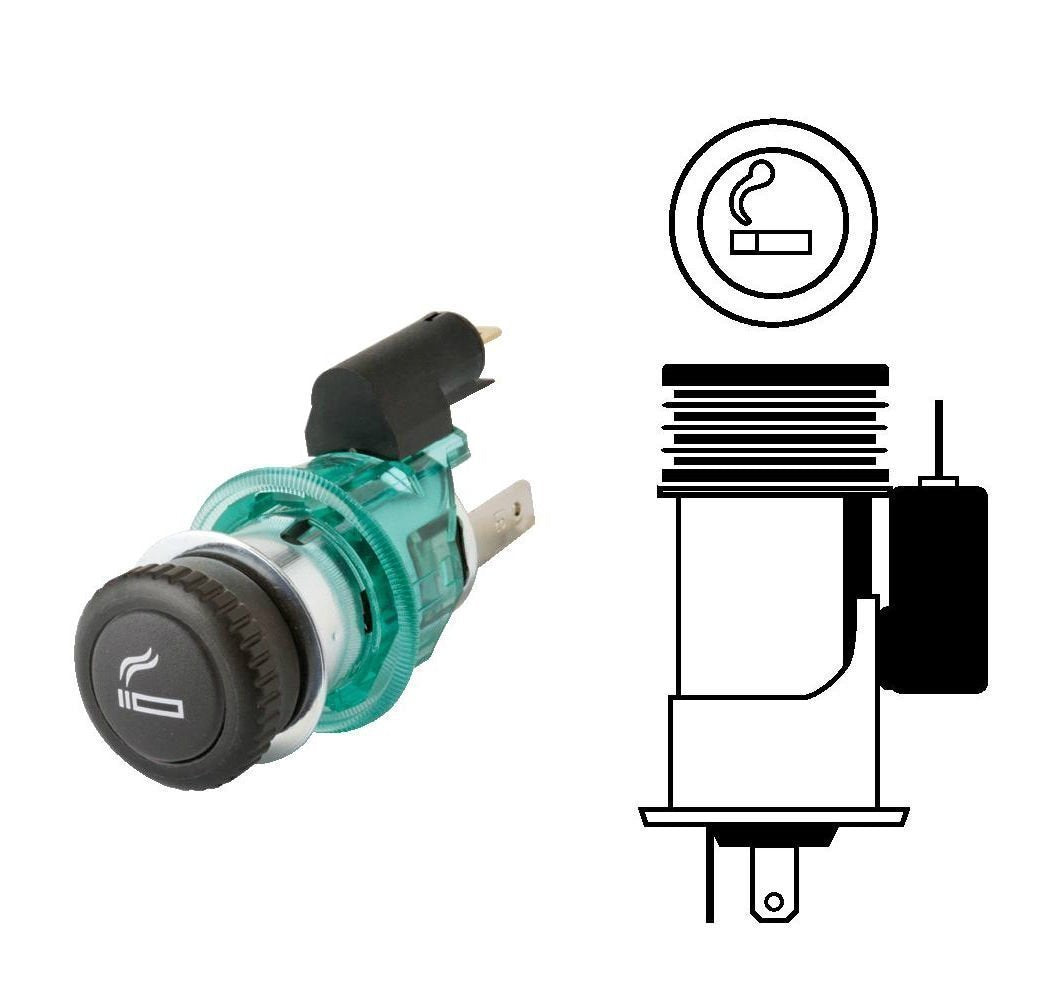 Flosser 181404 12V Illuminated Cigarette Lighter Assembly