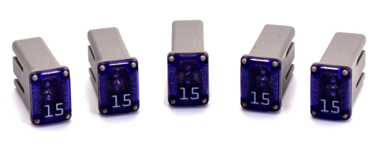 Flosser 608715 15 Amp MCASE+ Type Slotted Cartridge Fuses – Made in Japan (5)