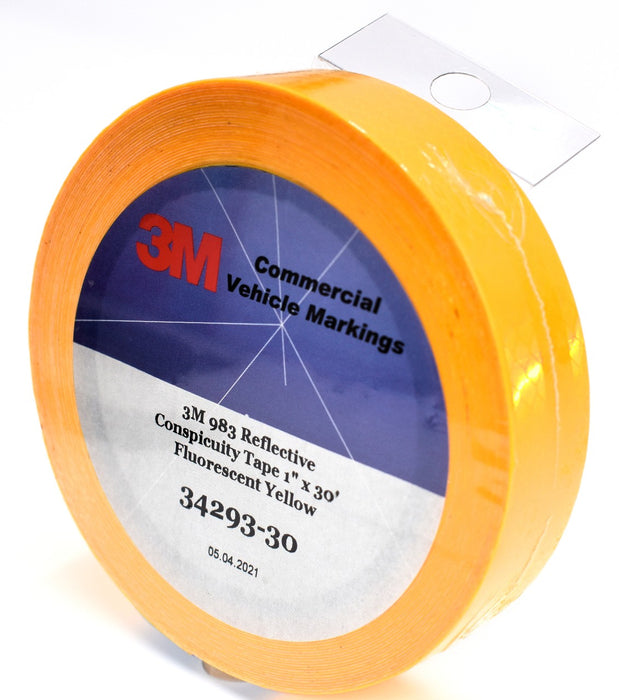 3M 34293-30 1" x 30' 983 Srs Fluorescent Yellow Conspicuity Reflective Tape USA