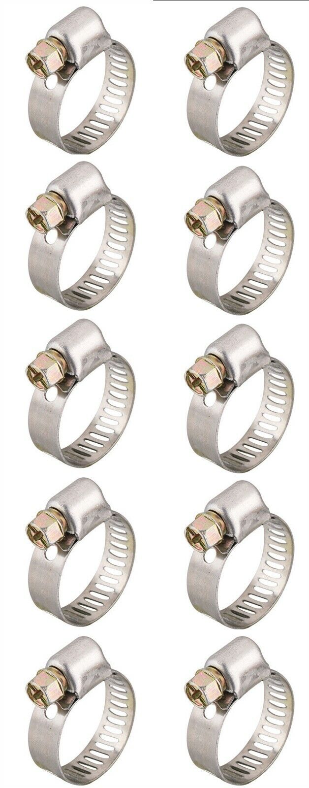 Jolly (10) Miniature SAE 4 Hose Clamps 7/32" to 5/8" Replaces 3504