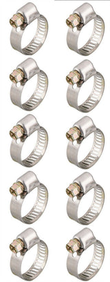 Jolly (10) Miniature SAE 4 Hose Clamps 7/32" to 5/8" Replaces 3504