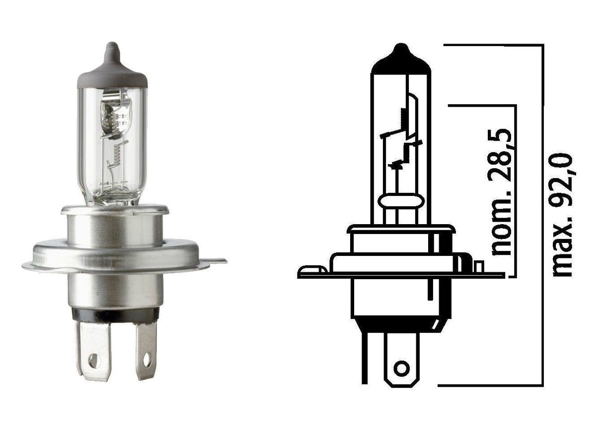 Flosser 9210043 H4 Super Rally Off Road Halogen Light Bulb - 12V 100/130 Watt