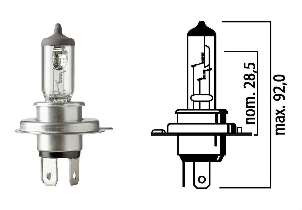 Flosser 625543 H4 Halogen Headlight Bulb - 12V 60/55 Watt