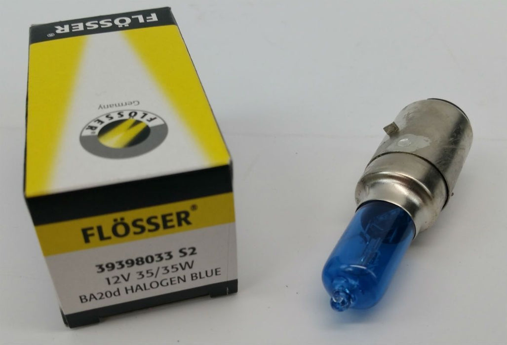 Flosser 39398033 12V 35/35W BA20d S2 Halogen Head Light Bulb Blue Made in France