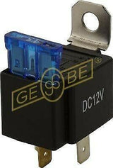 GEBE 994821 4 Terminal SPST Relay 12V with 30 Amp Fuse - Made in Germany