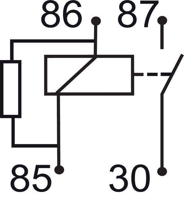 GEBE 990531 4 Terminal SPST NO Micro Relay with Resistor 12V 25A - German Made
