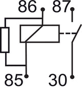 GEBE 990711 4 Terminal SPST NO Mini Relay with Resistor 24V 20A - German Made