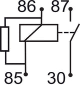 GEBE 990851 4 Terminal Heavy Duty SPST NO Relay Resistor 12V 70A - German Made