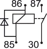 GEBE 990761 4 Terminal SPST NO Mini Relay with Diode 24V 30A - German Made