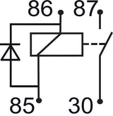 GEBE 993181 Skirted Relay 4 Terminal SPST NO 24V 20A with Diode - German Made