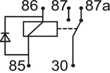 GEBE 990621 5 Terminal Changeover Mini Relay with Diode 12V 30/40A - German Made