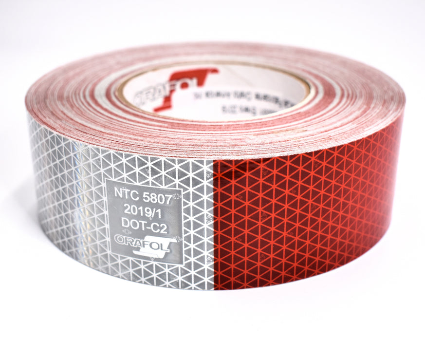 Orafol V92-66 2" x 150' Roll Red and Silver DOT-C2 Conspicuity Tape - USA
