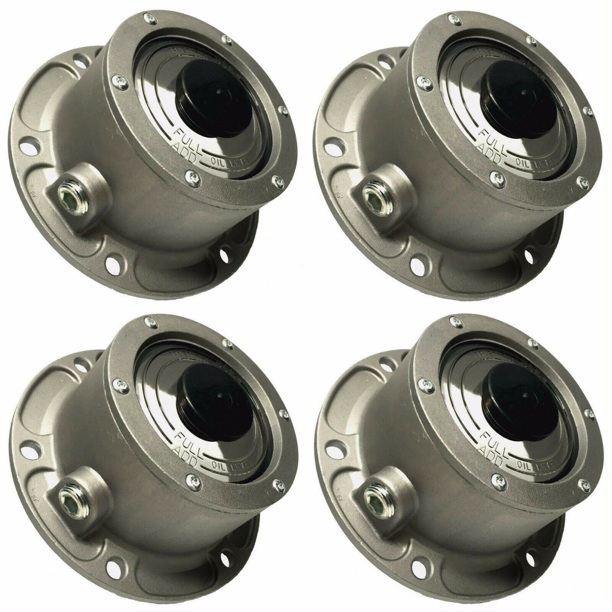 MVP - Four Six Hole Aluminum Truck Trailer Hubcap 5-1/2" Bolt Circle - USA Made Gasket