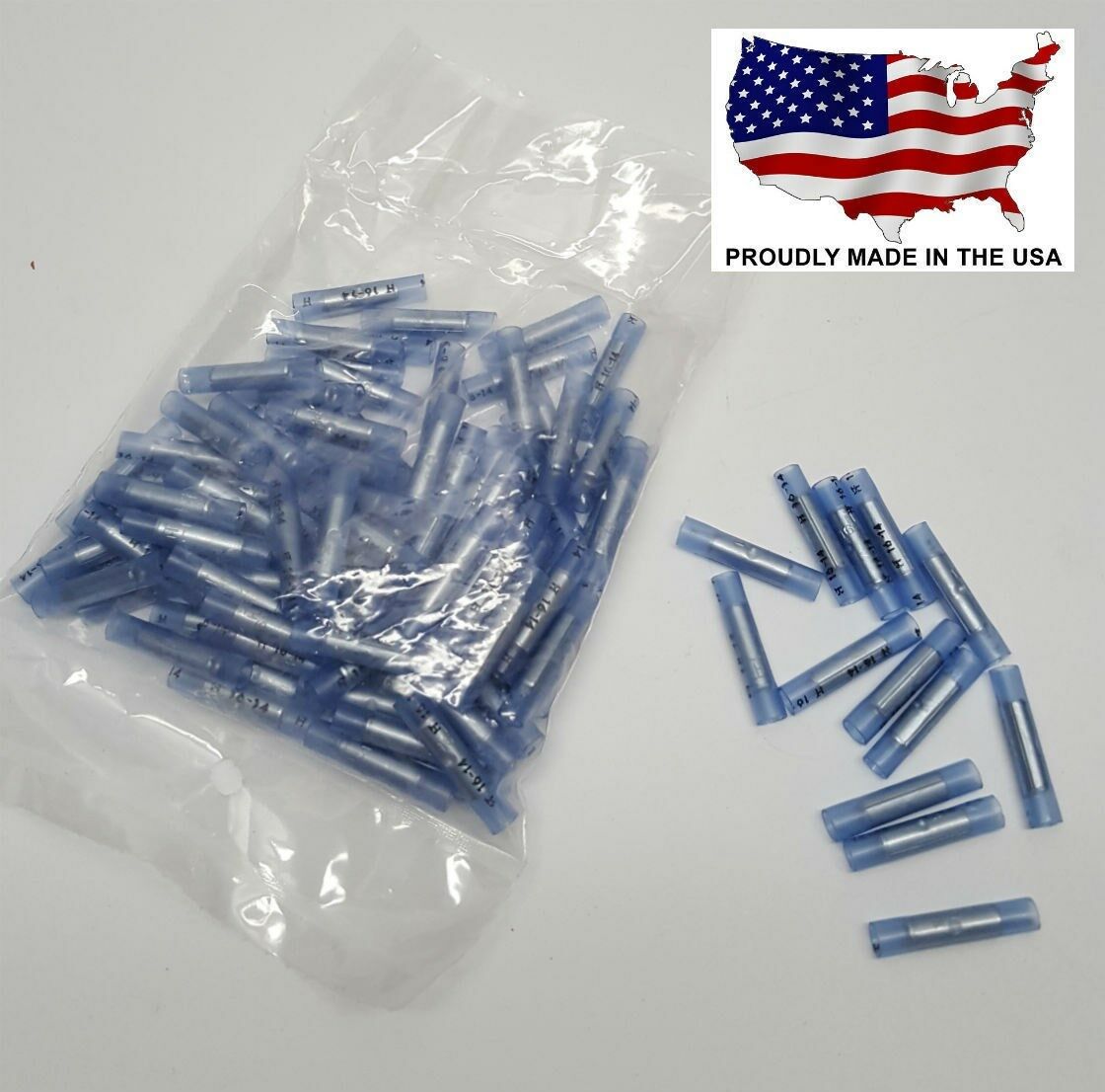 MVP 25 Blue Straight Nylon Butt Splice Connectors 16-14 AWG Gauge - TBS14N