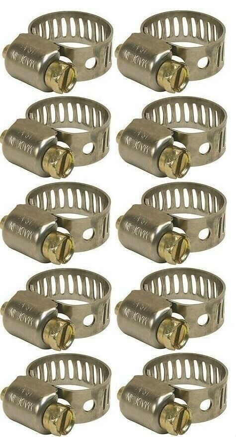 Breeze 3506 Miniature Worm Drive Hose Clamps SAE Size 6   5/16" - 7/8" (10)