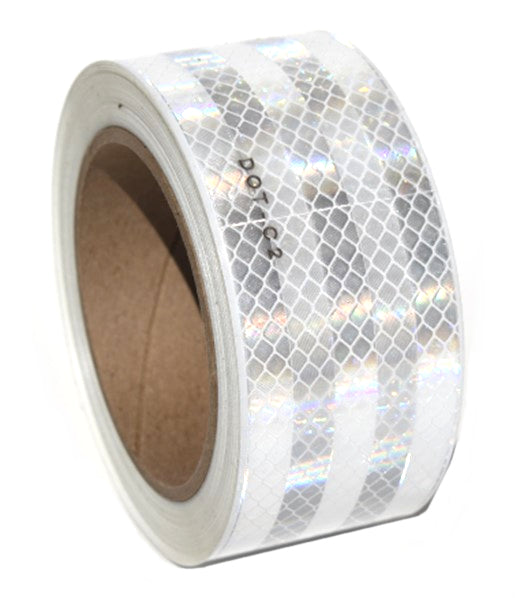 3M 2" x 30' Roll of 67537 983-10 White Reflective Conspicuity Tape - 10 Year