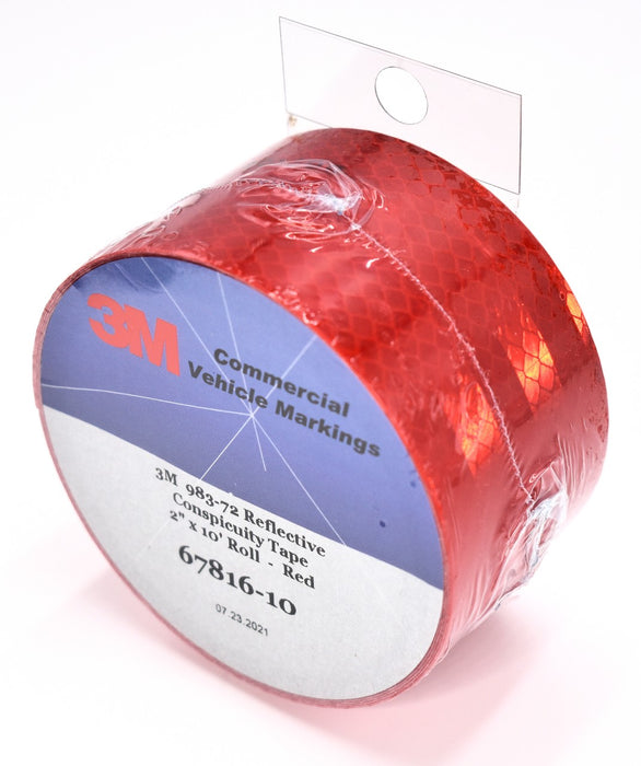 3M 2" x 10' Roll of 983-72 Diamond Grade Solid Red Conspicuity Tape