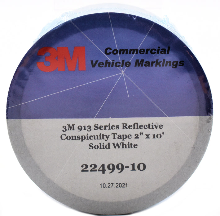 Genuine 3M 2" x 10' Silver-White 913-10 DOT-C2 Conspicuity Reflective Tape 22499-10