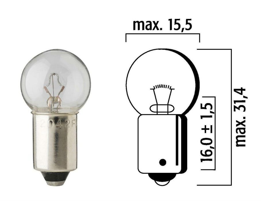 Flosser 2038 Mini Bulbs Industry P/N 1895 & 57 - 12V 4W BA9S - Made in Europe (10)