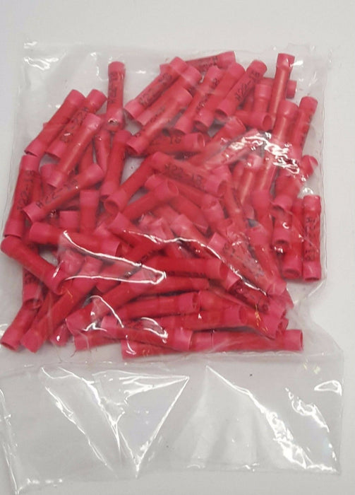 MVP 25 Red 18-22 AWG Butt Splice Connector Primary Wire Terminals - TBS18V