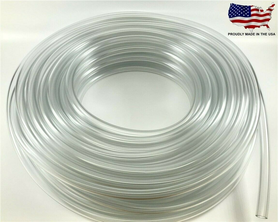 MVP Heavy Duty Clear PVC Vinyl Tubing 3/8" ID x 9/16" OD - USA Made