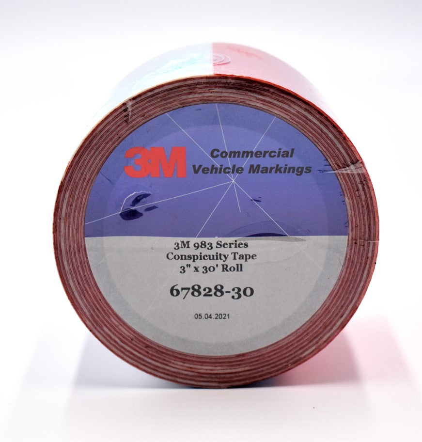 3M 67828 3" x 30' 983 Series 11" Red 7" White Conspicuity Reflective Tape