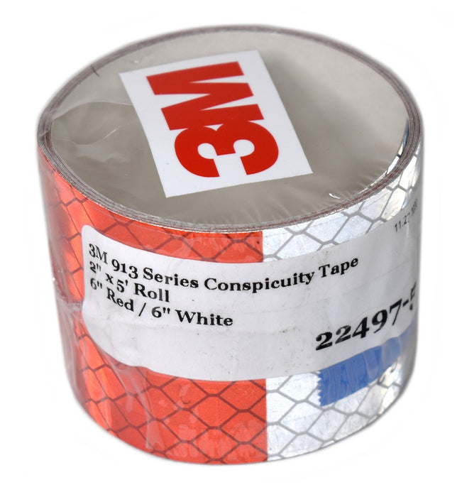 3M 913-326 2" x 5' Conspicuity Tape 6" Red / 6" Silver - USA